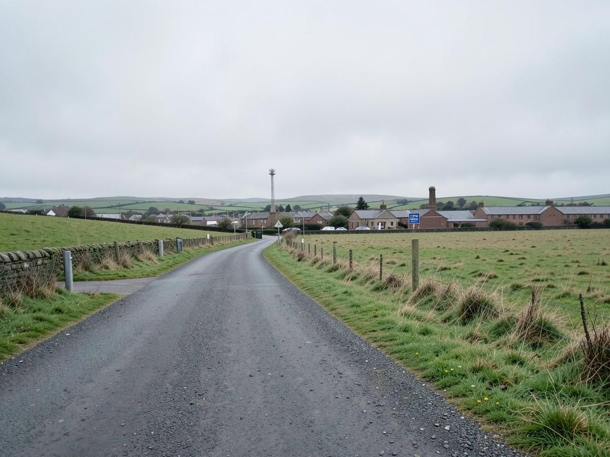 Country lane leading into Catterick village