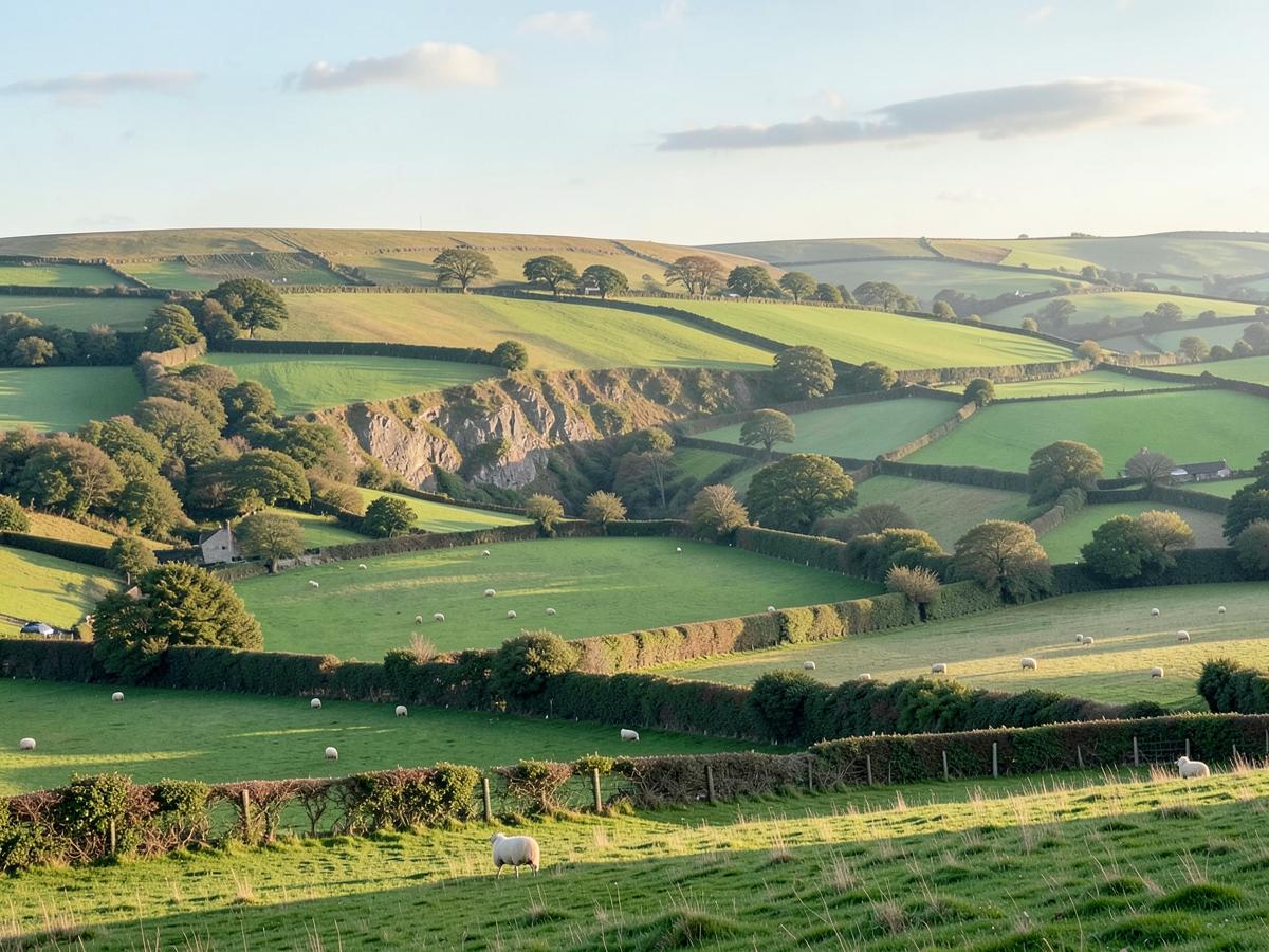 Rolling farmland below the Hambleton Hills